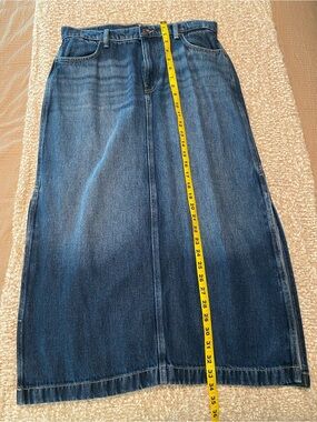 7 For All Mankind Straight Leg Denim Skirt - Blue